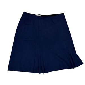 Coldwater Creek‎ Navy Blue Pleated Knee Length Skirt XL